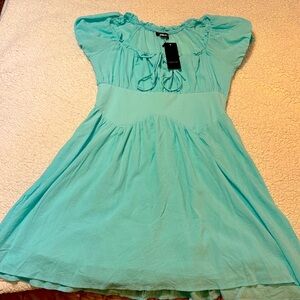 Aqua Blue Dress with Ruffle Details NWT